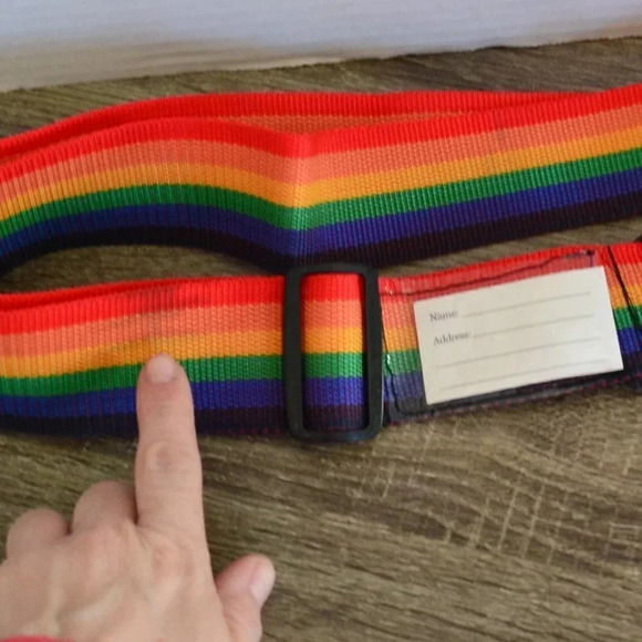 Vtg  Rainbow Luggage Strap - Picture 4 of 5